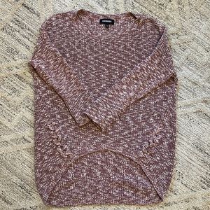 Express Knit Sweater with 3/4 sleeve in Mauve.